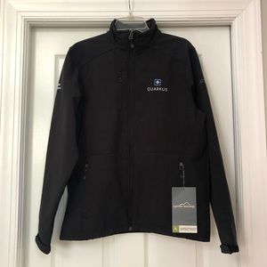 Red Hat Eddie Bauer Men’s Shaded Crosshatch Soft Shell Black Jacket